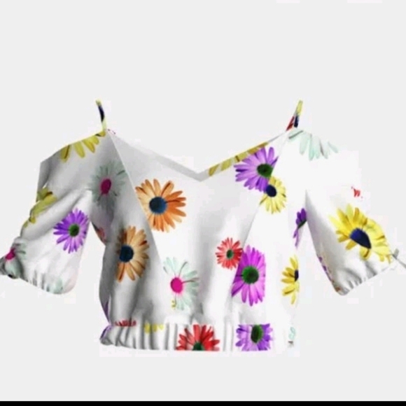 Desigual Womens Short Gathered Floral Blouse M - Picture 3 of 16